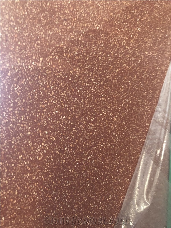 Inorganic Cement Red Terrazzo Polished Slabs